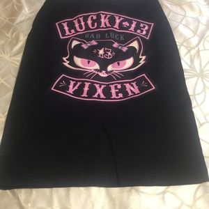 Lucky 13 Vixen Pencil Skirt Retro Rockabilly